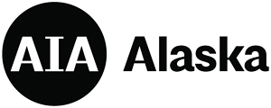 AIA Alaska logo showcasing architecture, professionalism, and community in a minimalist design.
