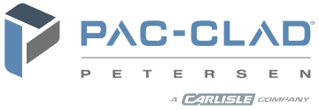 Modern PAC-CLAD logo showcasing innovative design for roofing and siding solutions by Petersen.