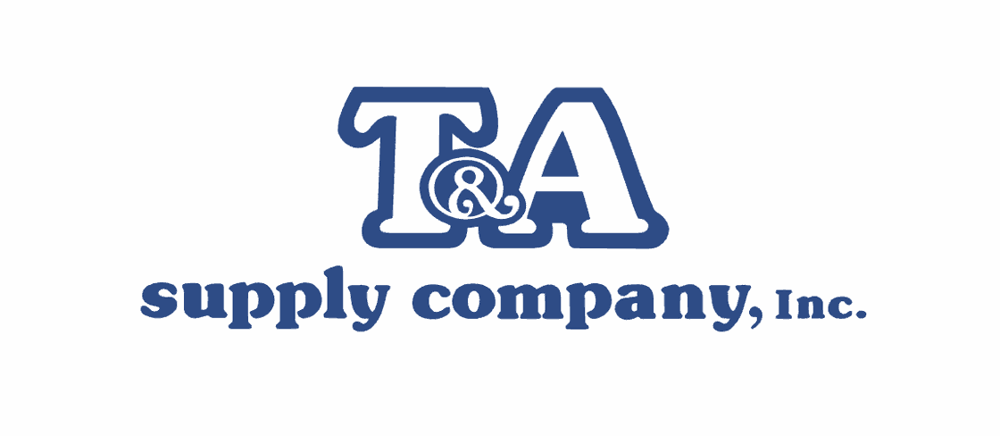 T&A Supply Company logo featuring bold blue letters and a professional design for reliable supplies.