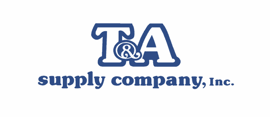 T&A Supply Company logo featuring bold blue letters and a professional design for reliable supplies.