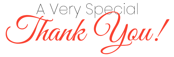 Elegant Thank You! design expressing gratitude on a white background. Perfect for appreciation cards.